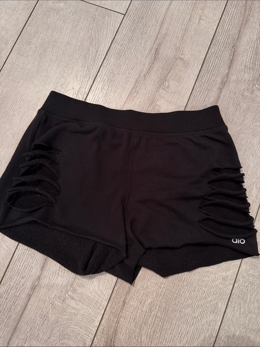 ALO Yoga Black Side-Slit Athletic Shorts